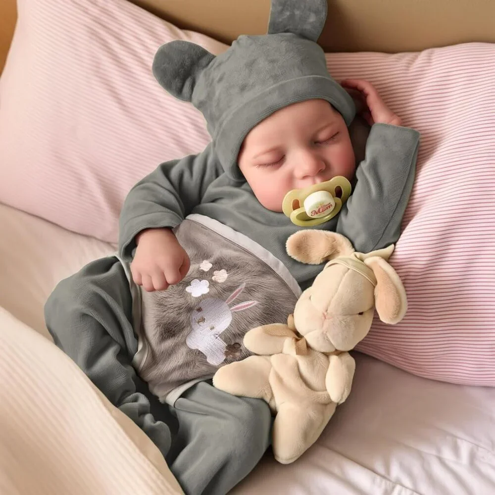 🆕17inch Silicone Body Newborn Baby Doll Poseable Limbs Sleeping Doll Girl